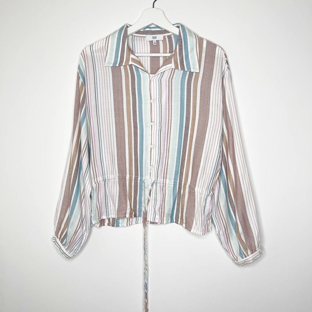 NSR Stripe Button Down Blouse